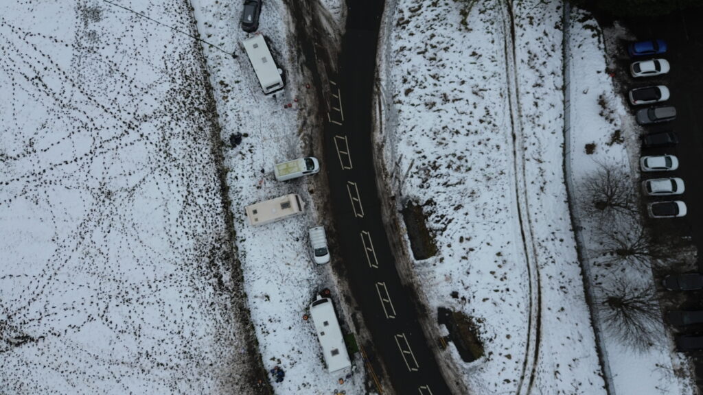 Drone footage of traveller eviction
